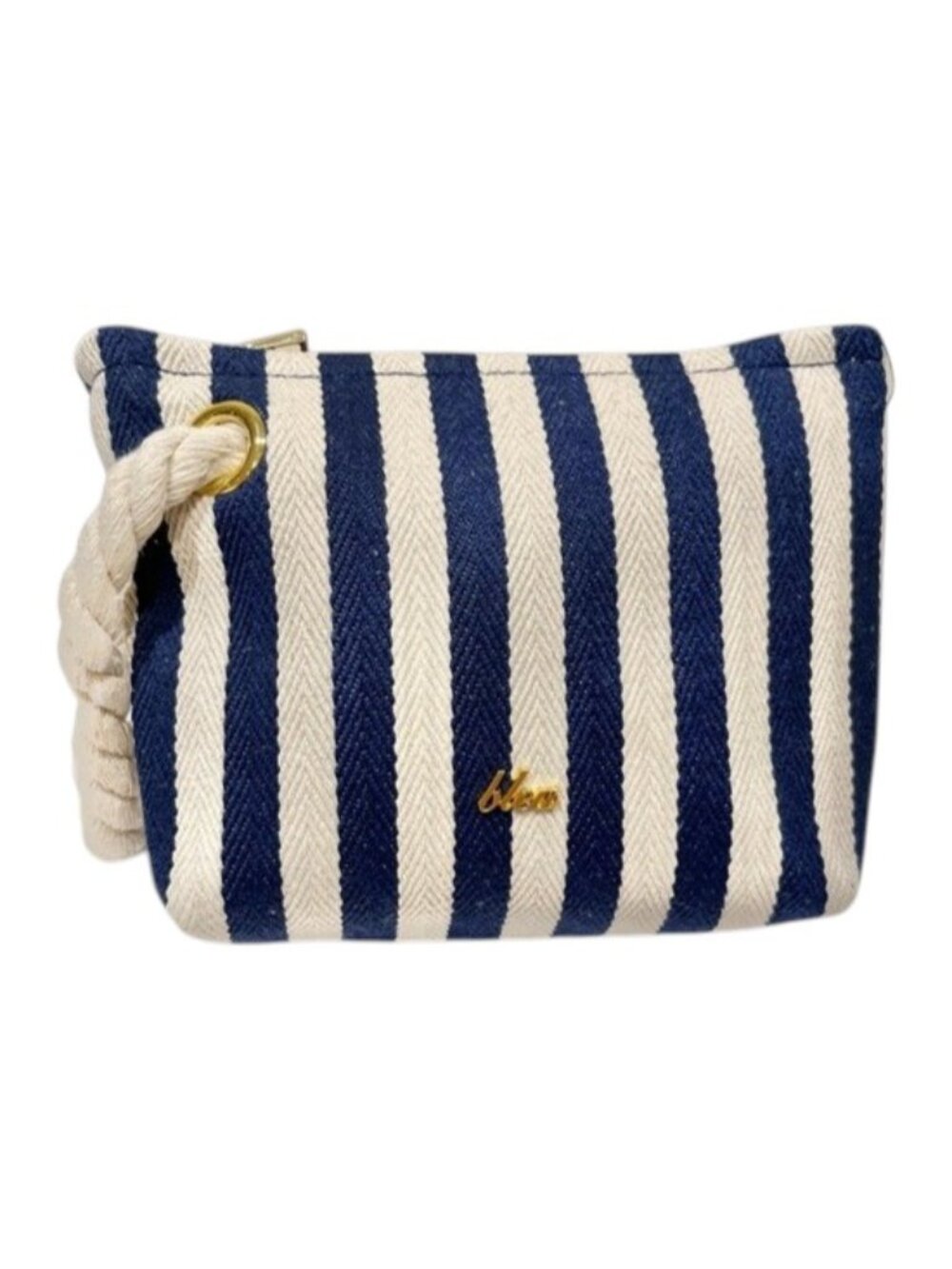 Bleu Rod Beattie Navy Stripe Americana Rope Wristlet Bag NWT